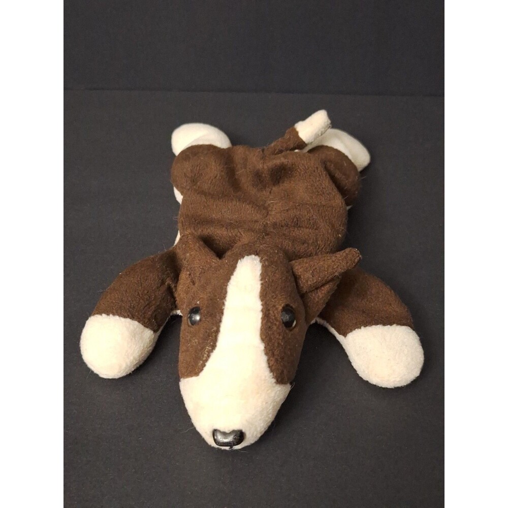 Ty Beanie Baby Original Bruno the Bull Terrier Dog 1997 Retired Vintage 8" Plush